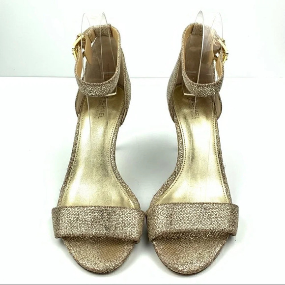 Michael Michael Kors heels size 7.5 38 gold snakeskin print glitter stilettos - Picture 2 of 12